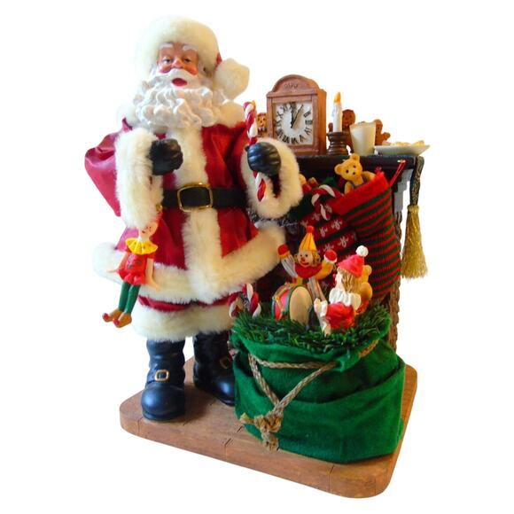 Fabric Mache SANTA CLAUS FIGURINE 11" Fireplace Cookies Christmas Decor Kirkland - Picture 1 of 9